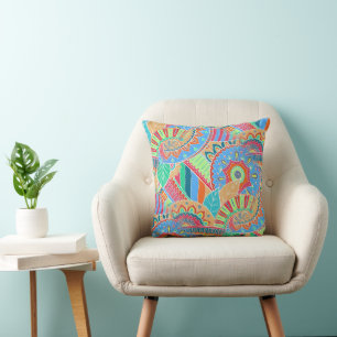 Fantasy Paisley Ornaments Seamless Pattern 2 Cushion