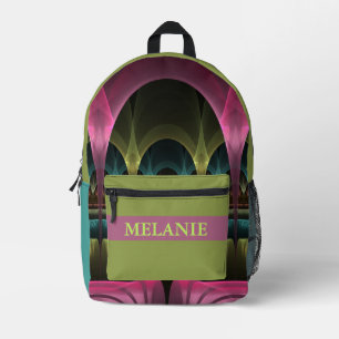 Fantasy Pattern Abstract Colourful Fractal Own Nam Printed Backpack