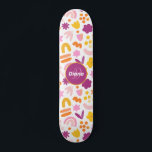Fantasy pattern Personalised Monogram Skateboard<br><div class="desc">Perfect for daughter's Birthday! A unique and colourful Skateboard  to personalise with name and Monogram. Visit our Girls Skateboards collection on Zazzle to view more designs at Creativeskates.</div>