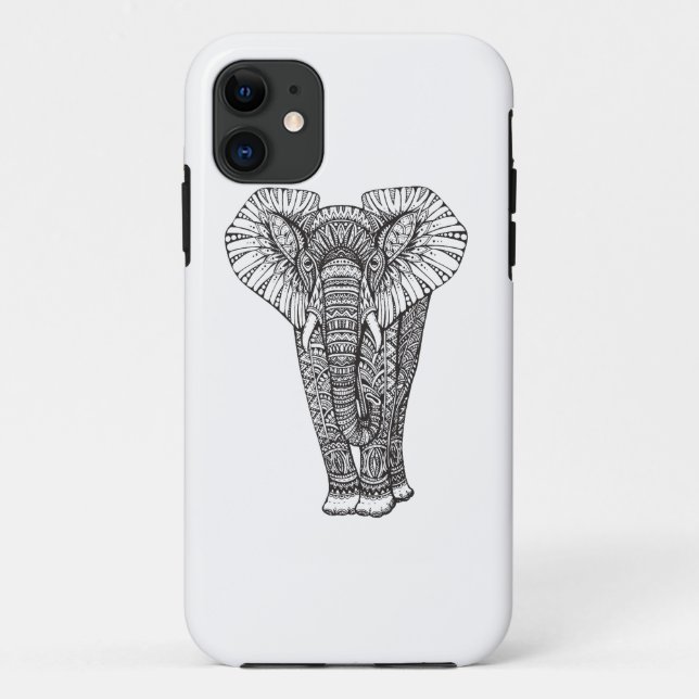 Fantasy Patterned Elephant Doodle Case-Mate iPhone Case (Back)
