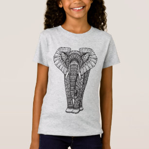 Fantasy Patterned Elephant Doodle T-Shirt