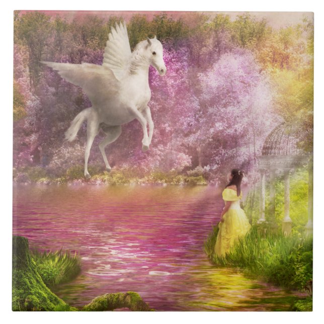 Fantasy - Pegasus - The enchanted garden Tile (Front)