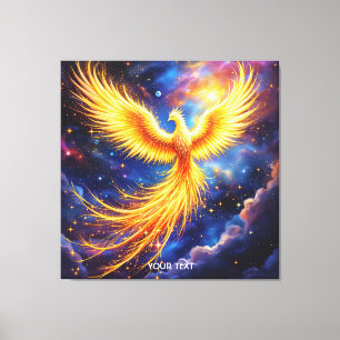 Fantasy Phoenix Stars Space Canvas Print
