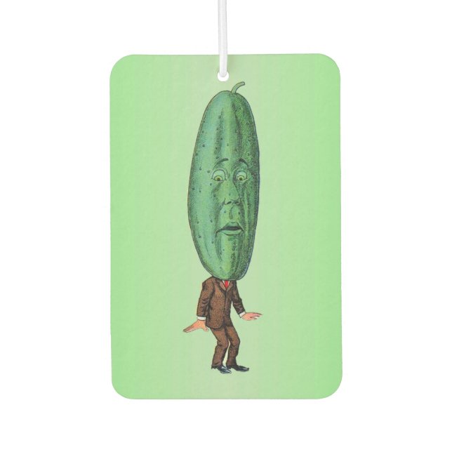 Fantasy Pickle Man Brown Suit Car Air Freshener (Front)