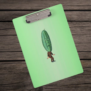 Fantasy Pickle Man Brown Suit Clipboard