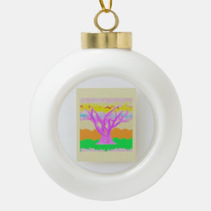 Fantasy picture parade with soft paster colours ceramic ball christmas ornament