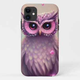 Fantasy Pink Fluffy Kawaii Owl  iPhone 11 Case