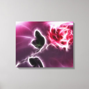 Fantasy Pink Rose Floral Wrapped Canvas