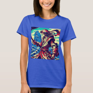 Fantasy Pirate Anime - Woodcut 2 T-Shirt