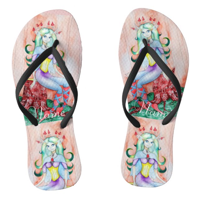 Fantasy Pixie Fairy Thunder_Cove Flip Flops (Footbed)