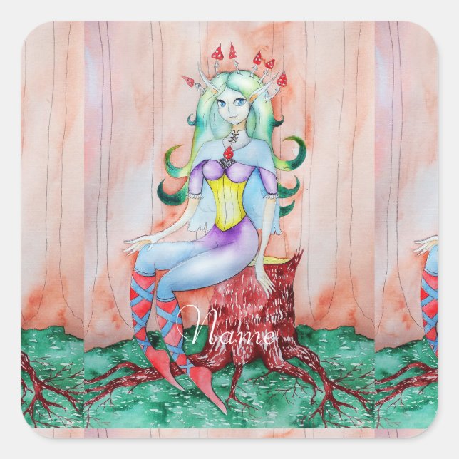Fantasy Pixie Fairy Thunder_Cove Square Sticker (Front)