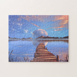 Fantasy planet in blue sky jigsaw puzzle