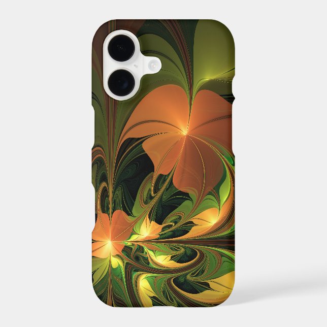 Fantasy Plant Abstract Green Rust Brown Fractal (Back)