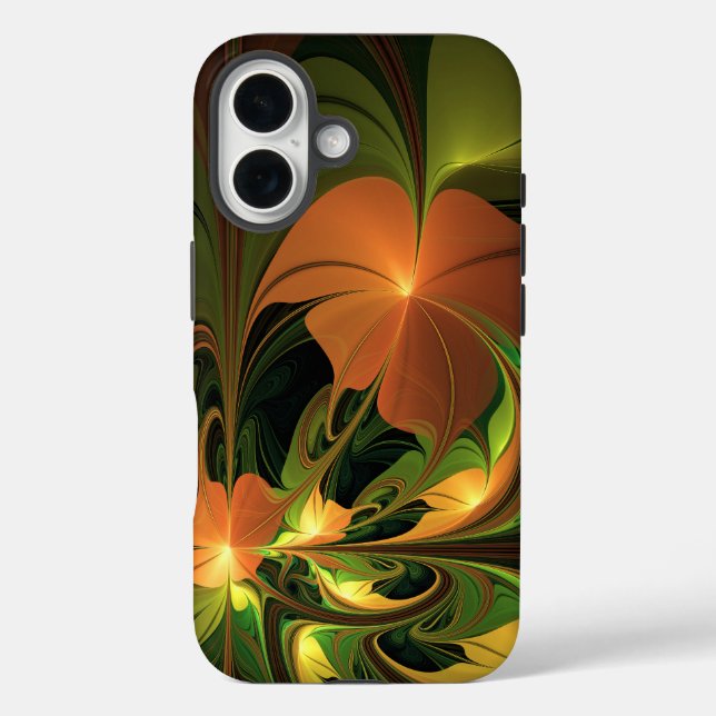 Fantasy Plant Abstract Green Rust Brown Fractal Case-Mate iPhone Case (Back)