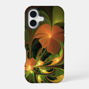 Fantasy Plant Abstract Green Rust Brown Fractal iPhone 16 Case