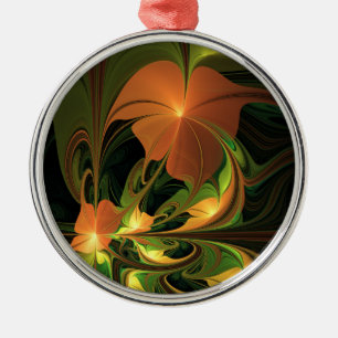 Fantasy Plant Abstract Green Rust Brown Fractal Metal Tree Decoration