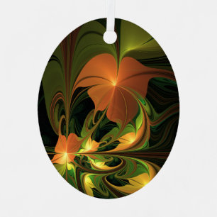 Fantasy Plant Abstract Green Rust Brown Fractal Metal Tree Decoration