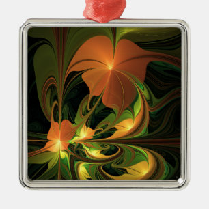 Fantasy Plant Abstract Green Rust Brown Fractal Metal Tree Decoration