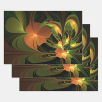 Fantasy Plant Abstract Green Rust Brown Fractal