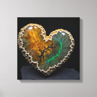 Fantasy Plume Agate Heart Canvas Print