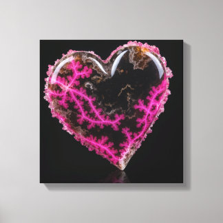 Fantasy Plume Agate Heart Canvas Print