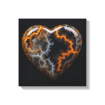 Fantasy Plume Agate Heart Canvas Print