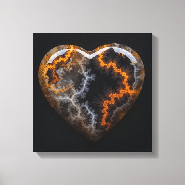 Fantasy Plume Agate Heart Canvas Print (Front)