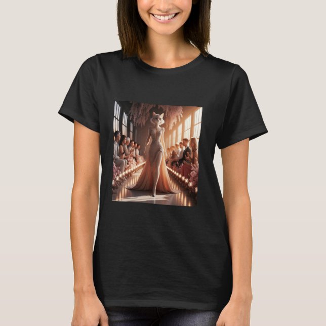 Fantasy Podium Beautiful Cat T-Shirt (Front)