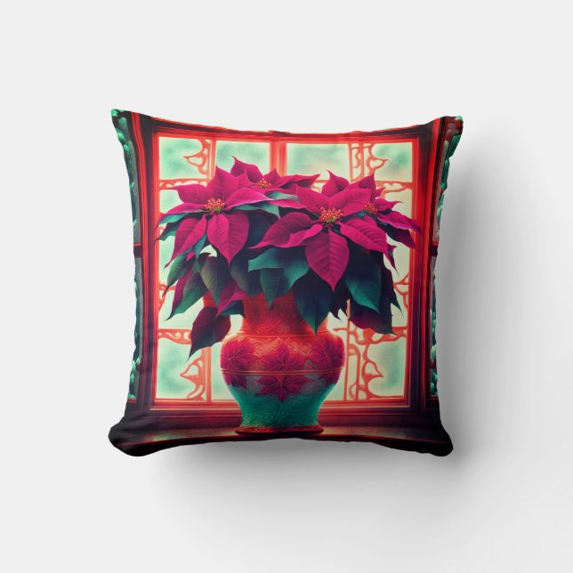 Fantasy Poinsettias  Cushion (Front)