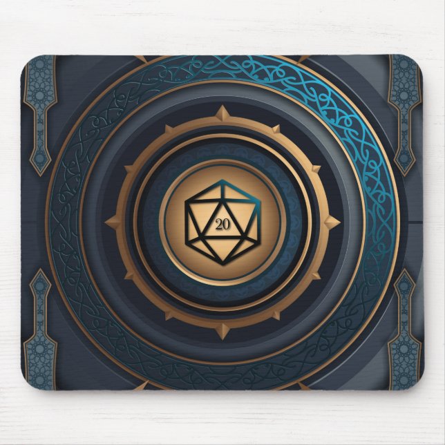 Fantasy Polyhedral D20 Dice Tabletop RPG Mouse Mat (Front)