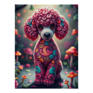 Fantasy Poodle Puppy Art  Poster