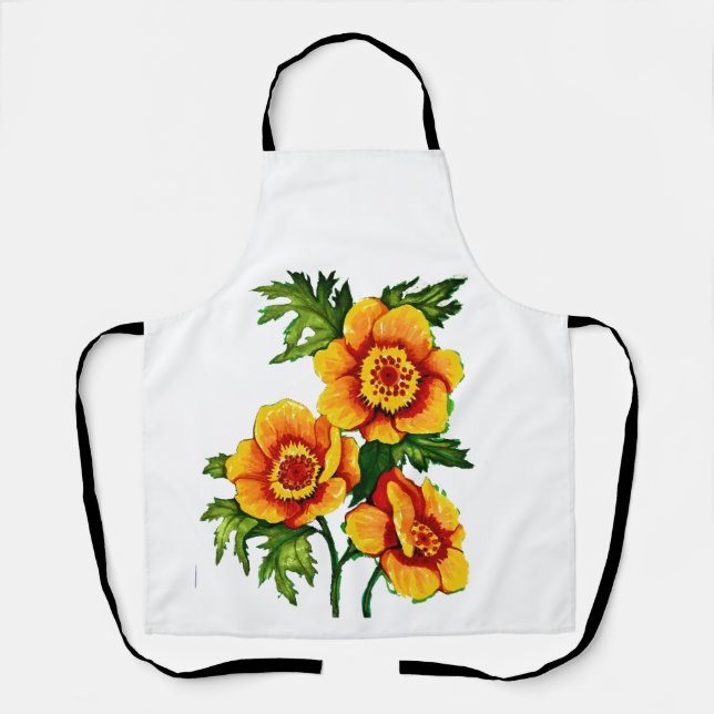Fantasy Poppies   Medium  Apron (Front)