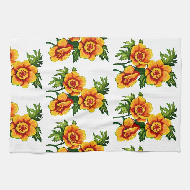 Fantasy Poppies   Tea Towel (Horizontal)