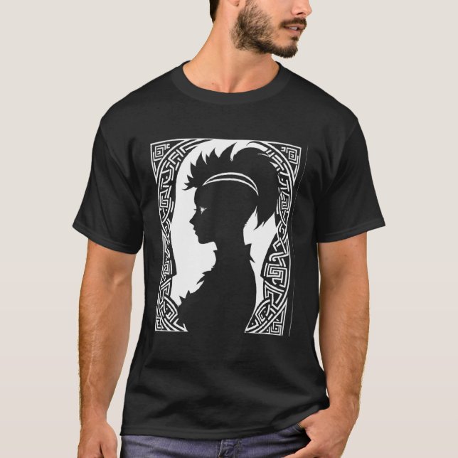 Fantasy Post Punk Celtic Tribal Batcave Girl Gothi T-Shirt (Front)