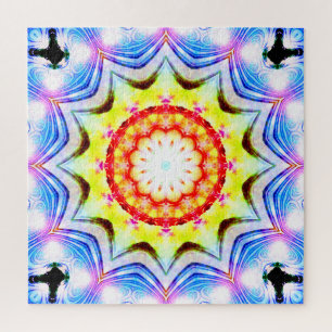 Fantasy Priest Mage Magial Vibrant Mandela Jigsaw Puzzle