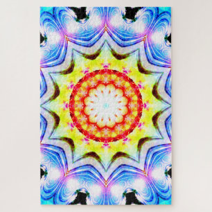 Fantasy Priest Mage Magial Vibrant Mandela Jigsaw Puzzle