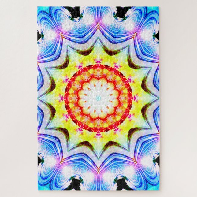 Fantasy Priest Mage Magial Vibrant Mandela Jigsaw Puzzle (Vertical)