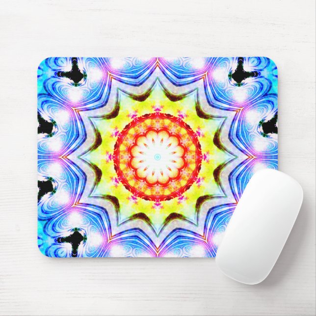 Fantasy Priest Mage Magical Vibrant Mandela Mouse Mat (With Mouse)
