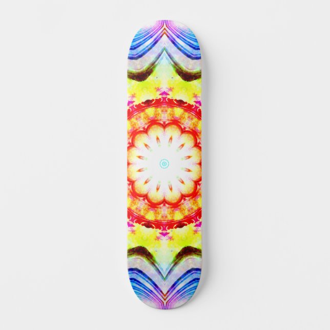 Fantasy Priest Mage Magical Vibrant Mandela Skateboard (Front)