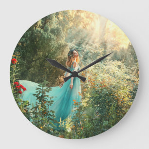 Fantasy Princess: Summer Nature Vintage. Large Clock