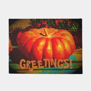 Fantasy Pumpkin Greetings on a Doormat