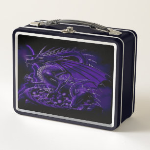 Fantasy Purple Dragon Metal Lunch Box