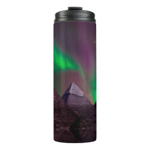fantasy pyramid mystic space aurora thermal tumbler
