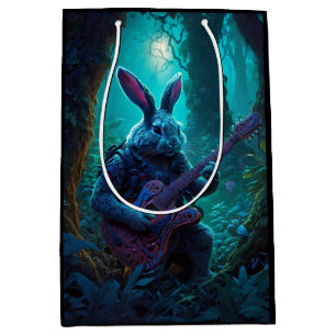 Fantasy Rabbit Playing Guitar Medium Gift Bag
