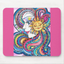 Fantasy Rainbow and Sun Mousepad