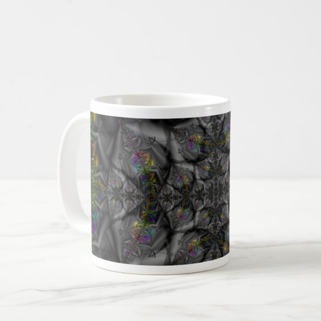 Fantasy | Rainbow Fractal Art Wrap Coffee Mug (Front Left)