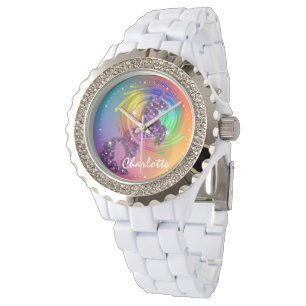 Fantasy Rainbow Unicorn Personalised Watch