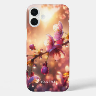 Fantasy Raindrops Cherry Petals iPhone 16 Plus Case