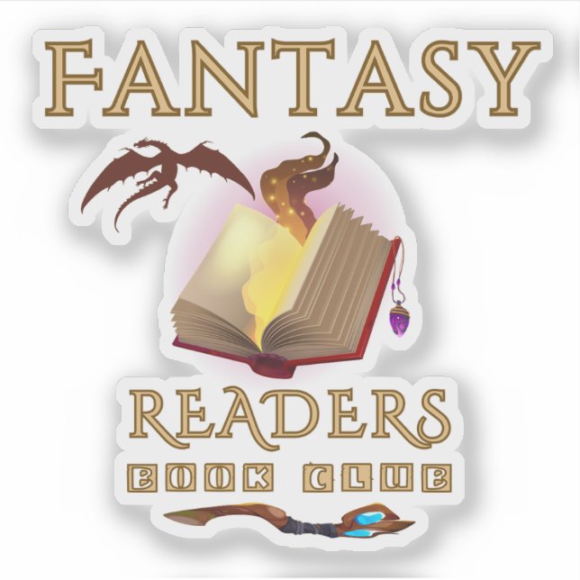Fantasy Reader Book Club Bookish Sticker (Front)