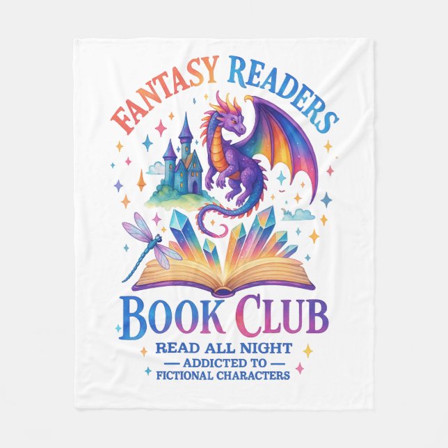 Fantasy Readers Book Club....  Fleece Blanket (Front)